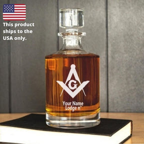 Master Mason Blue Lodge Decanter - 30 oz. - Bricks Masons