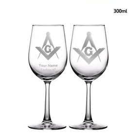 Master Mason Blue Lodge Champagne Flute - 2 Pieces Set - Bricks Masons