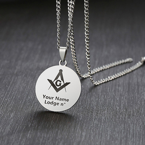 Master Mason Blue Lodge Necklace - Various Stainless Steel Colors - Bricks Masons