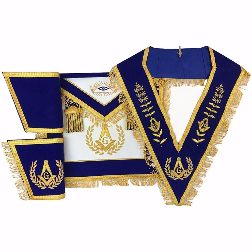 Master Mason Blue Lodge Regalia Set - Hand Embroidery - Bricks Masons