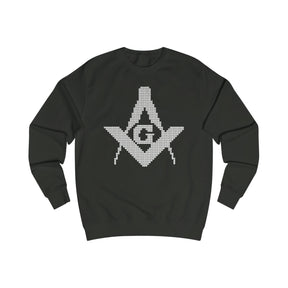 Master Mason Blue Lodge Sweatshirt - Black Christmas Ugly Square and Compass G - Bricks Masons