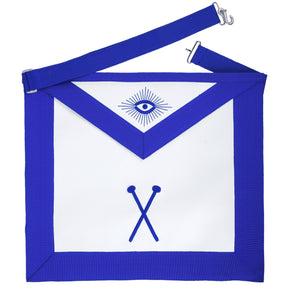 Master of Ceremonies Blue Lodge Officer Apron - Machine Embroidery - Bricks Masons