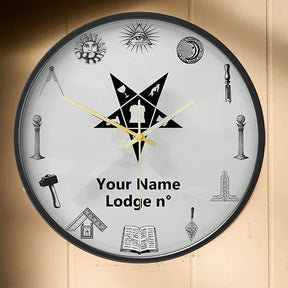 OES Clock - Frame with LED - Bricks Masons