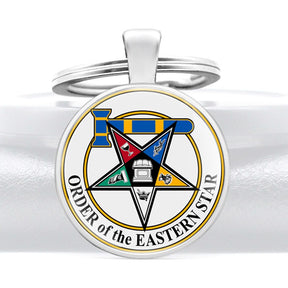 OES Keychain - Glass Cabochon (Various Colors) - Bricks Masons