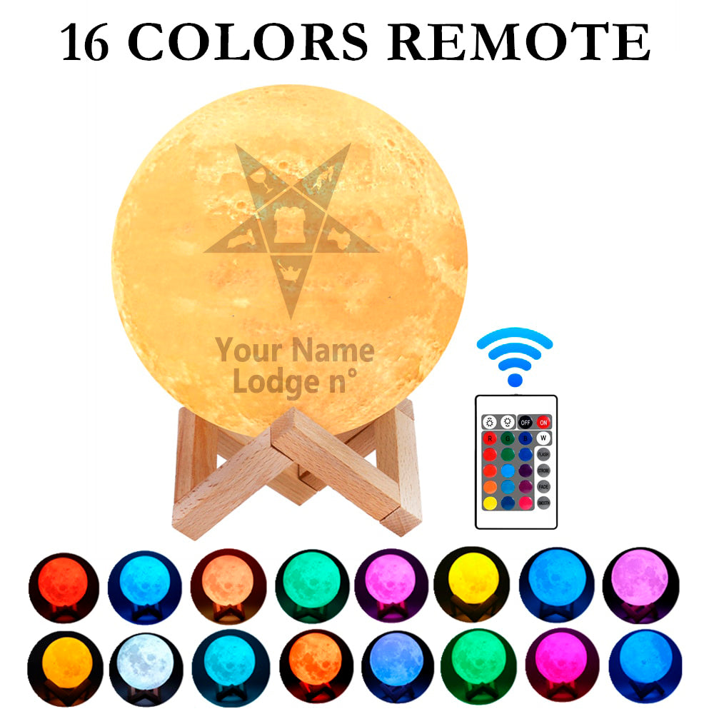OES Lamp - 3D Moon Various Colors - Bricks Masons