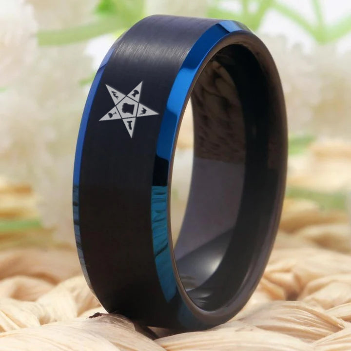 OES Ring - Black Stone Color - Bricks Masons