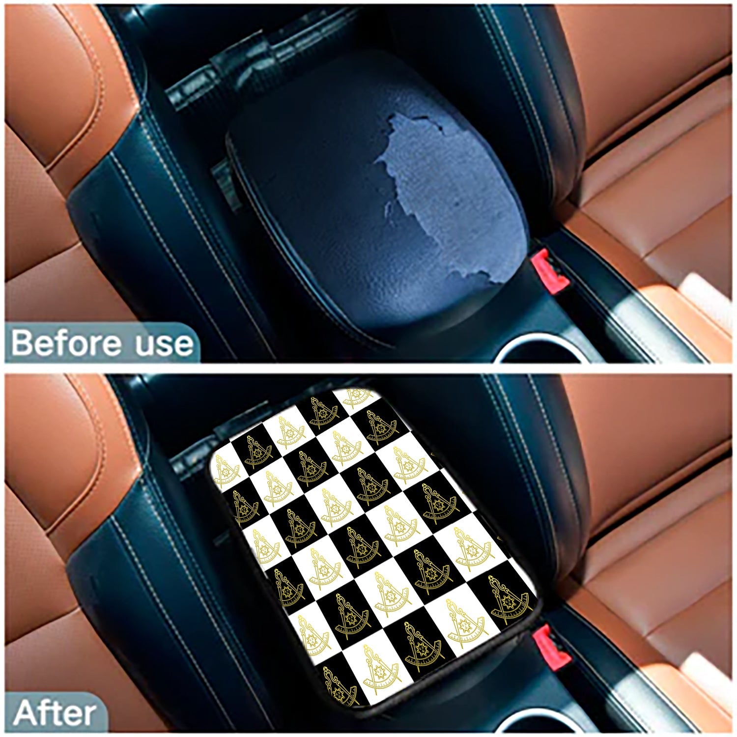 Past Master Blue Lodge California Regulation Car Armrest - Various Sizes - Bricks Masons