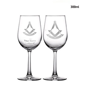 Past Master Blue Lodge Champagne Flute - 2 Pieces Set - Bricks Masons