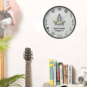 Past Master Blue Lodge California Regulation Clock - Frame with LED - Bricks Masons