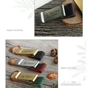 Past Master Blue Lodge California Regulation Pen Holder - Leather Brass - Bricks Masons