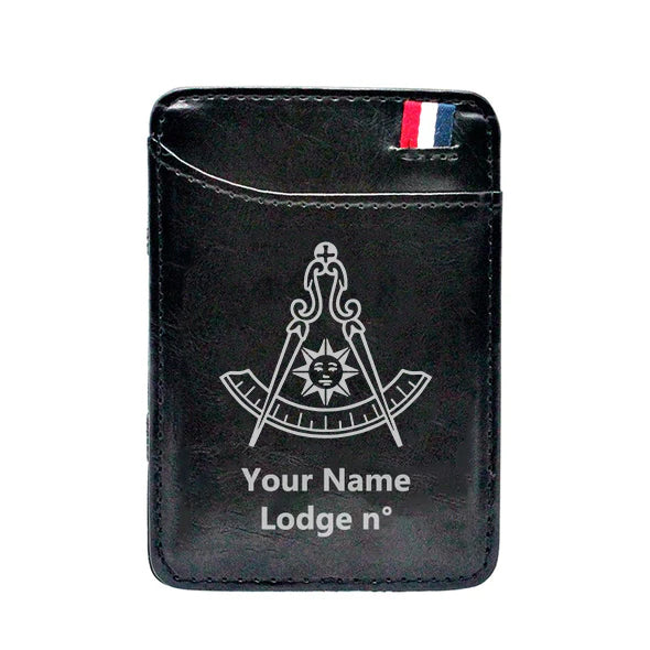 Past Master Blue Lodge California Regulation Wallet - Black & Brown - Bricks Masons