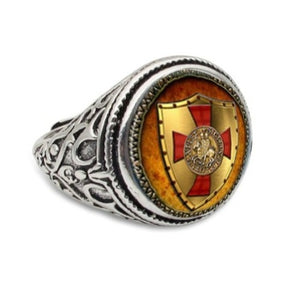 Knights Templar Commandery Ring - Classic Adjustable (Silver/Gold) - Bricks Masons