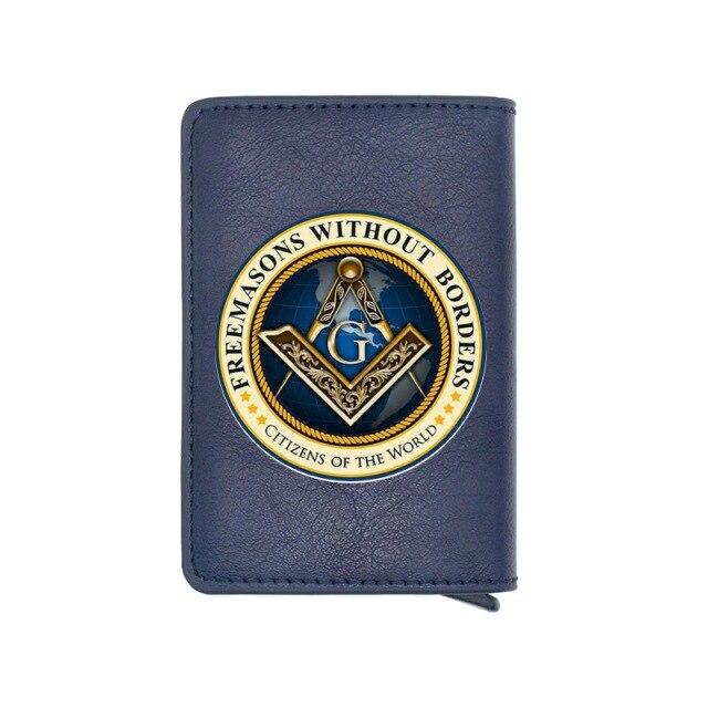 Master Mason Blue Lodge Wallet - Square and Compass G and Credit Card Holder (3 colors) - Bricks Masons