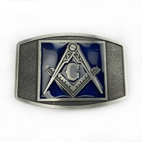 Master Mason Blue Lodge Belt - Square & Compass G - Bricks Masons