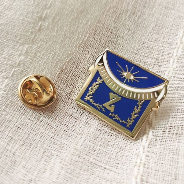 4th Degree Scottish Rite Lapel Pin - 25mm Gold & Blue Secret Master - Bricks Masons