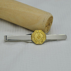 Master Mason Blue Lodge Tie Bar - Square and Compass G Hexagon - Bricks Masons