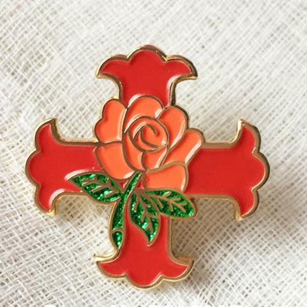 Scottish Rite Red Cross Of Constantine Rose Masonic Lapel Pin - Bricks Masons