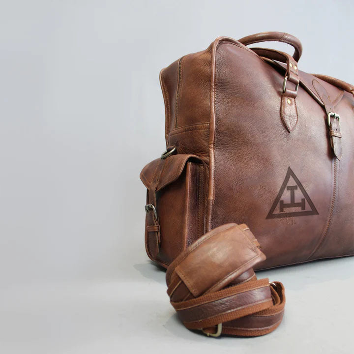 Royal Arch Chapter Travel Bag - Genuine Brown Leather - Bricks Masons