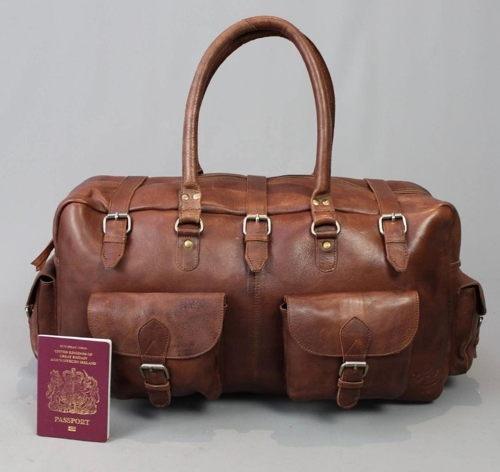 Royal Arch Chapter Travel Bag - Conker Brown Leather - Bricks Masons