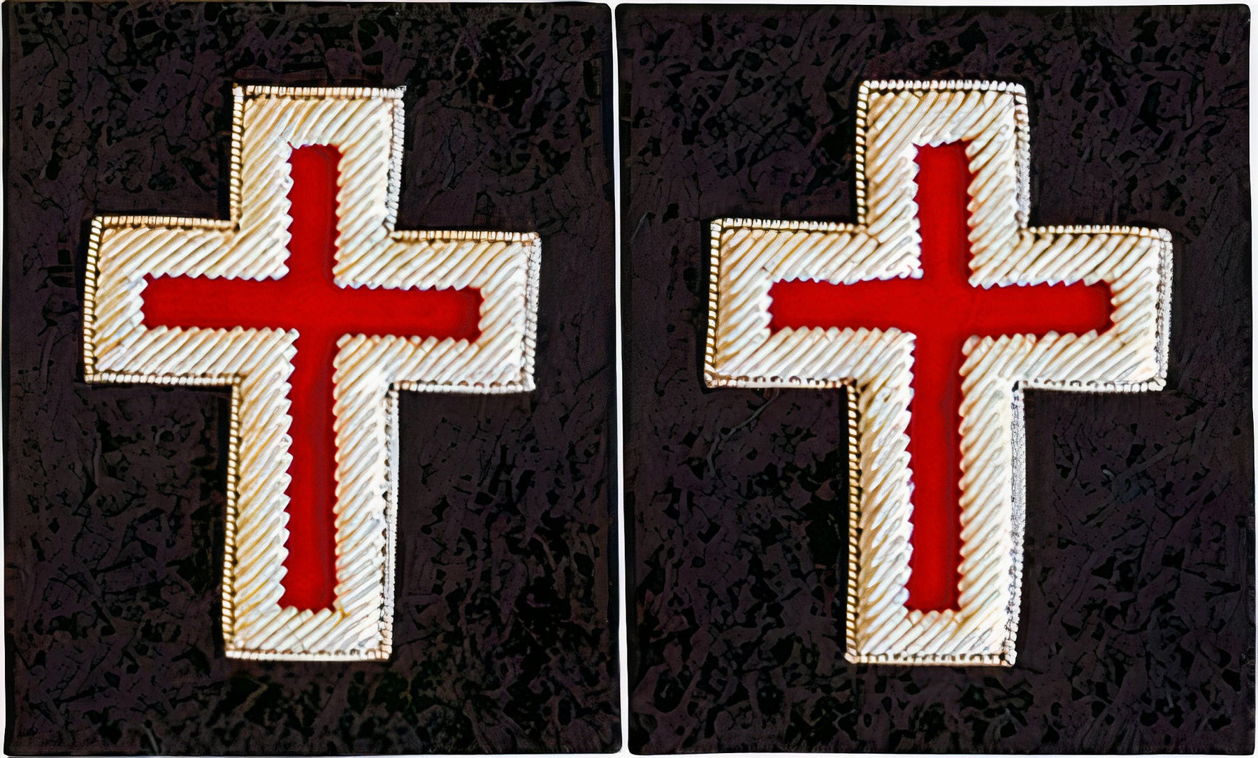 Sir Knight Cross Knights Templar Frock Coat Sleeve Patch - Bullion Embroidery - Bricks Masons