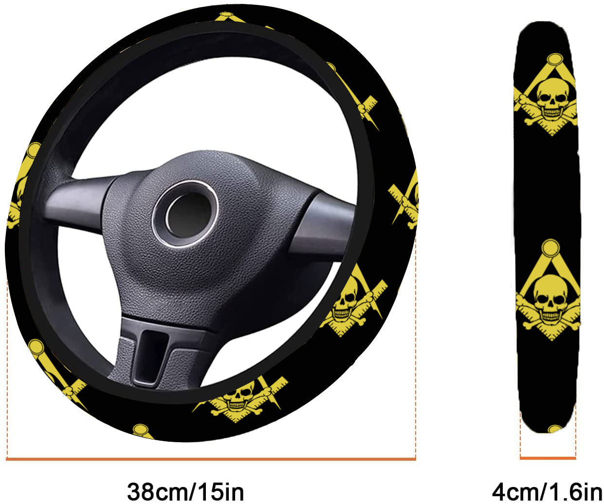 Widows Sons Steering Wheel Cover - White & Gold - Bricks Masons